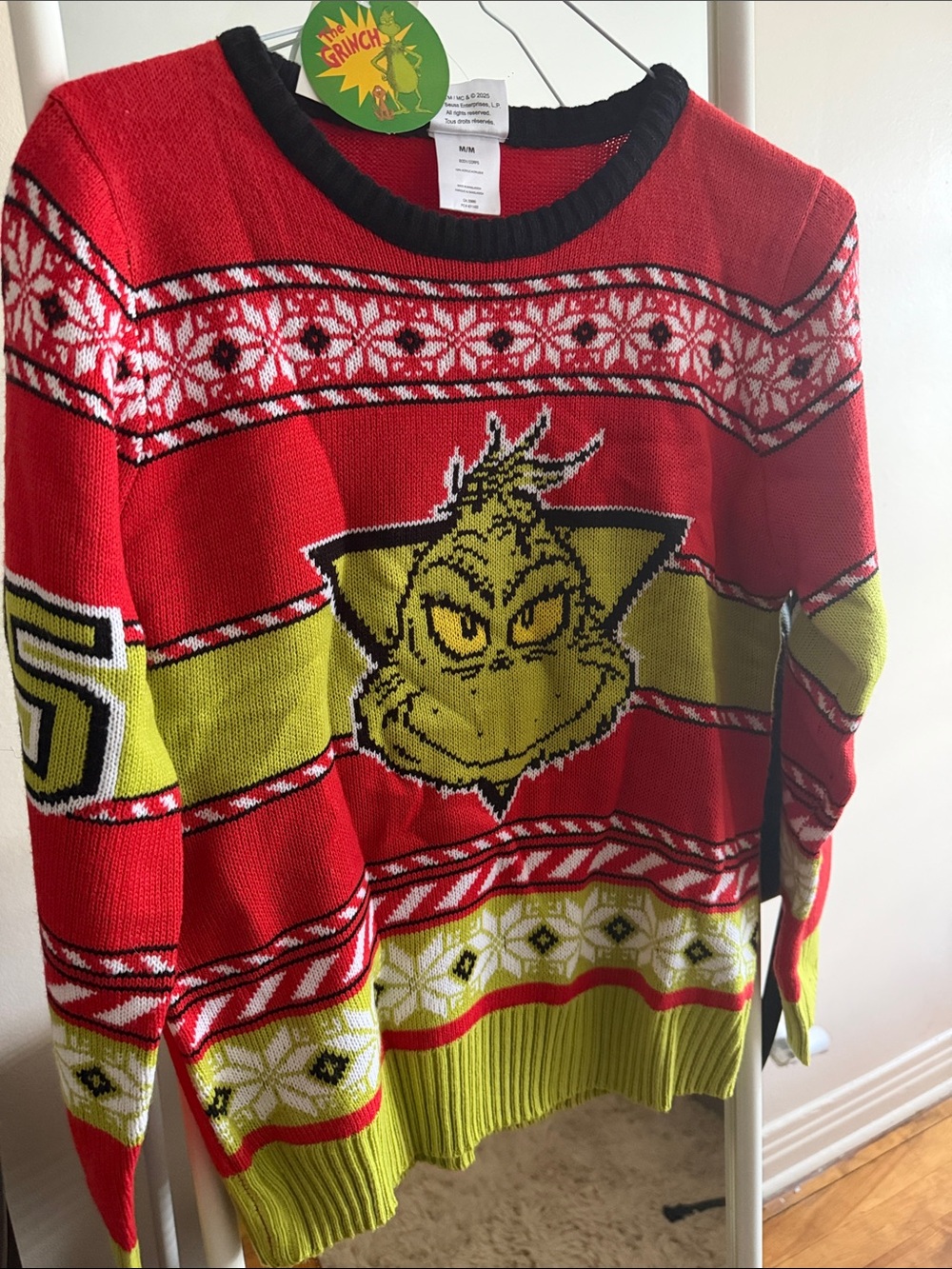 The Grinch Women's Red & Lime Crewneck Sweater